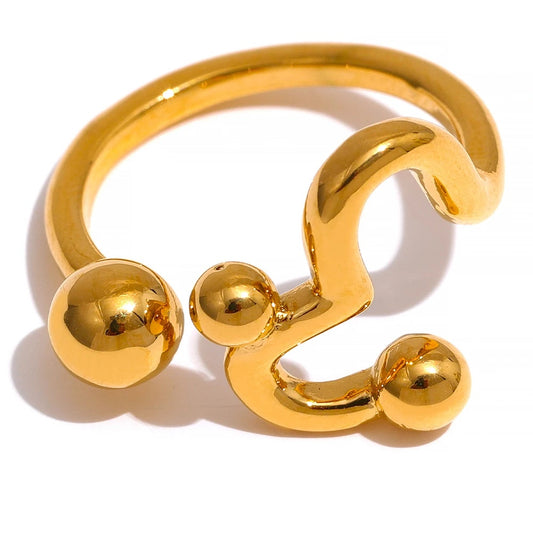 Unique Heart Irregular Chic Ring - Ecru
