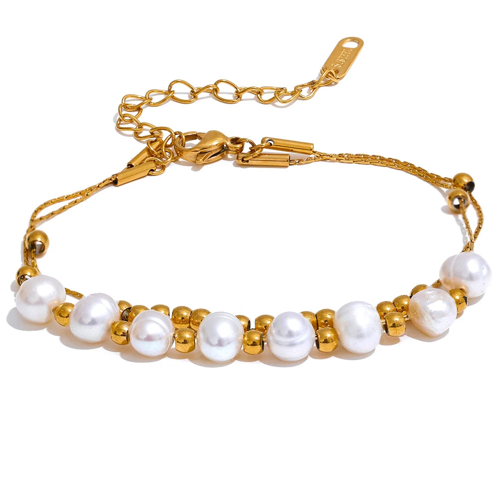 Uniquefreshwater Pearl Beaded Charm Bracelet - Ecru