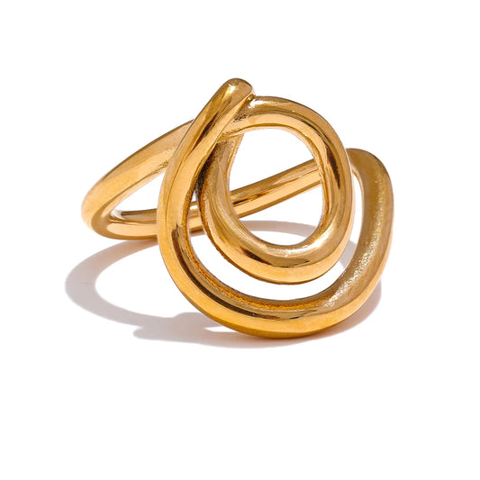 Versatile Chunky Modern Statement Ring - Ecru