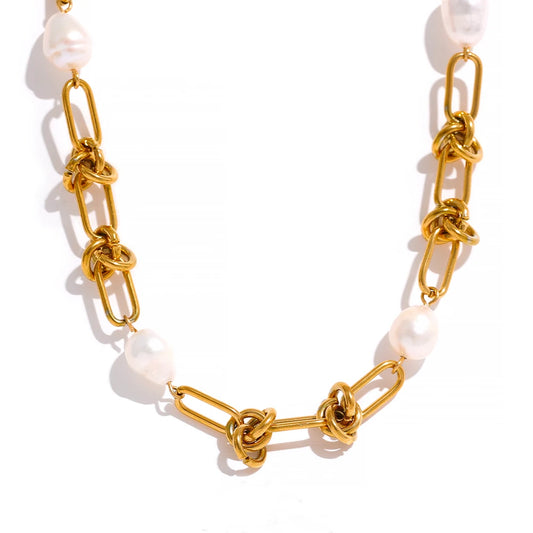 Versatile Pearl Chunky Statement Set, Necklace - Ecru