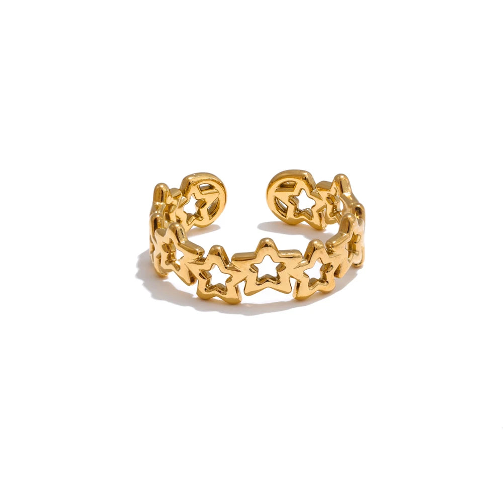 Versatile Star Adjustable Statement Ring - Ecru