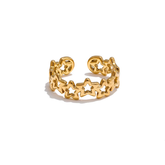 Versatile Star Adjustable Statement Ring - Ecru