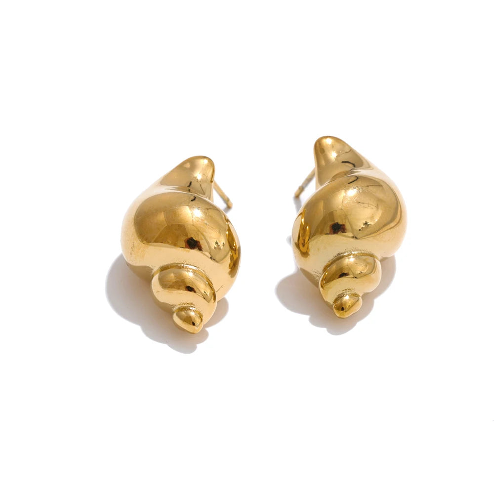 Versatile Textured Conch Stud Earrings