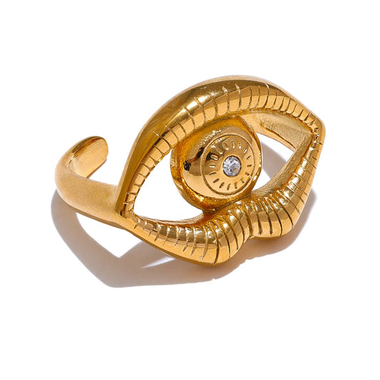 Versatile Zircon Statement Charm Ring - Ecru