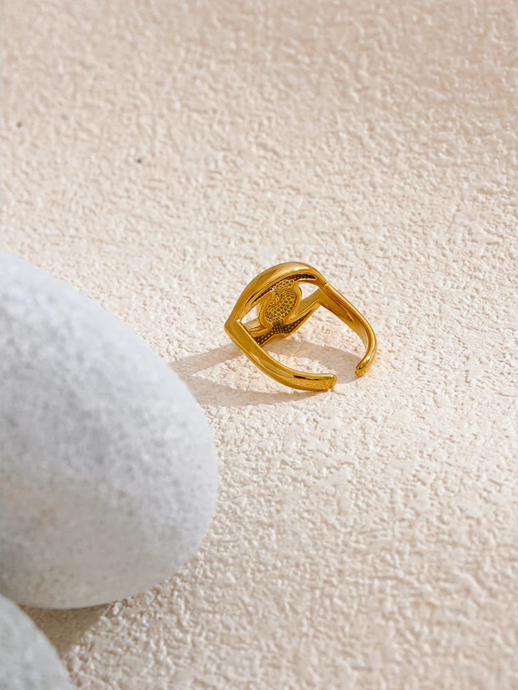 Versatile Zircon Statement Charm Ring - Ecru