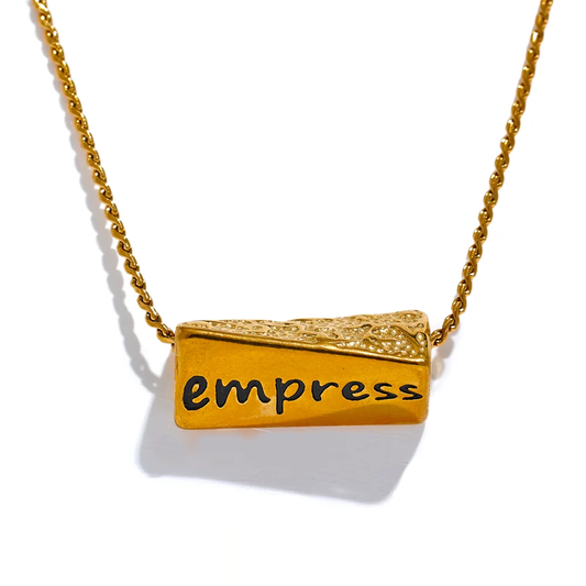 Vintage Empress Letter Pendant Necklace - Ecru