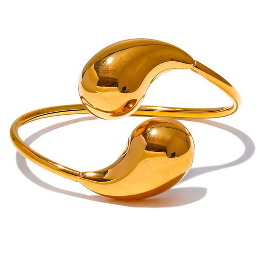 Water Drop Hollow Adjustable Bracelet - Ecru