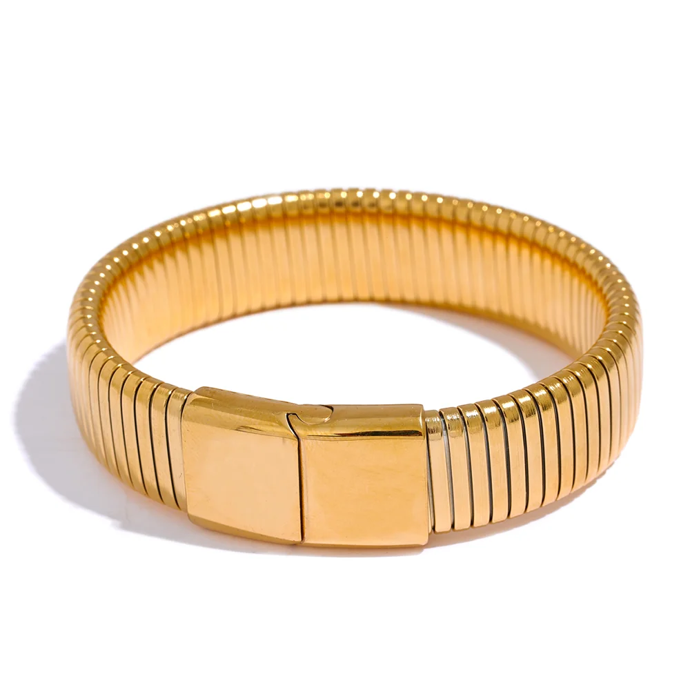Wide Cuban Chain Statement Bracelet - Ecru