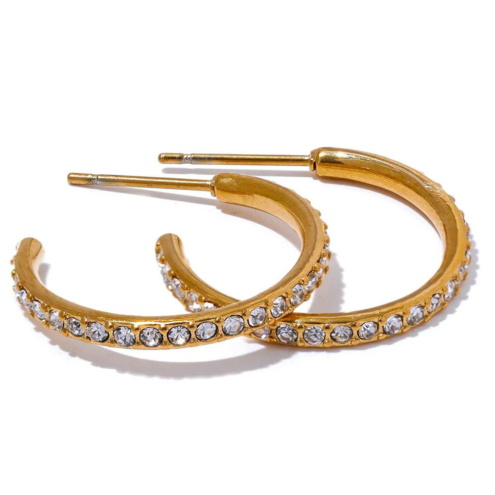 Zircon Chic Refined Hoop Earrings