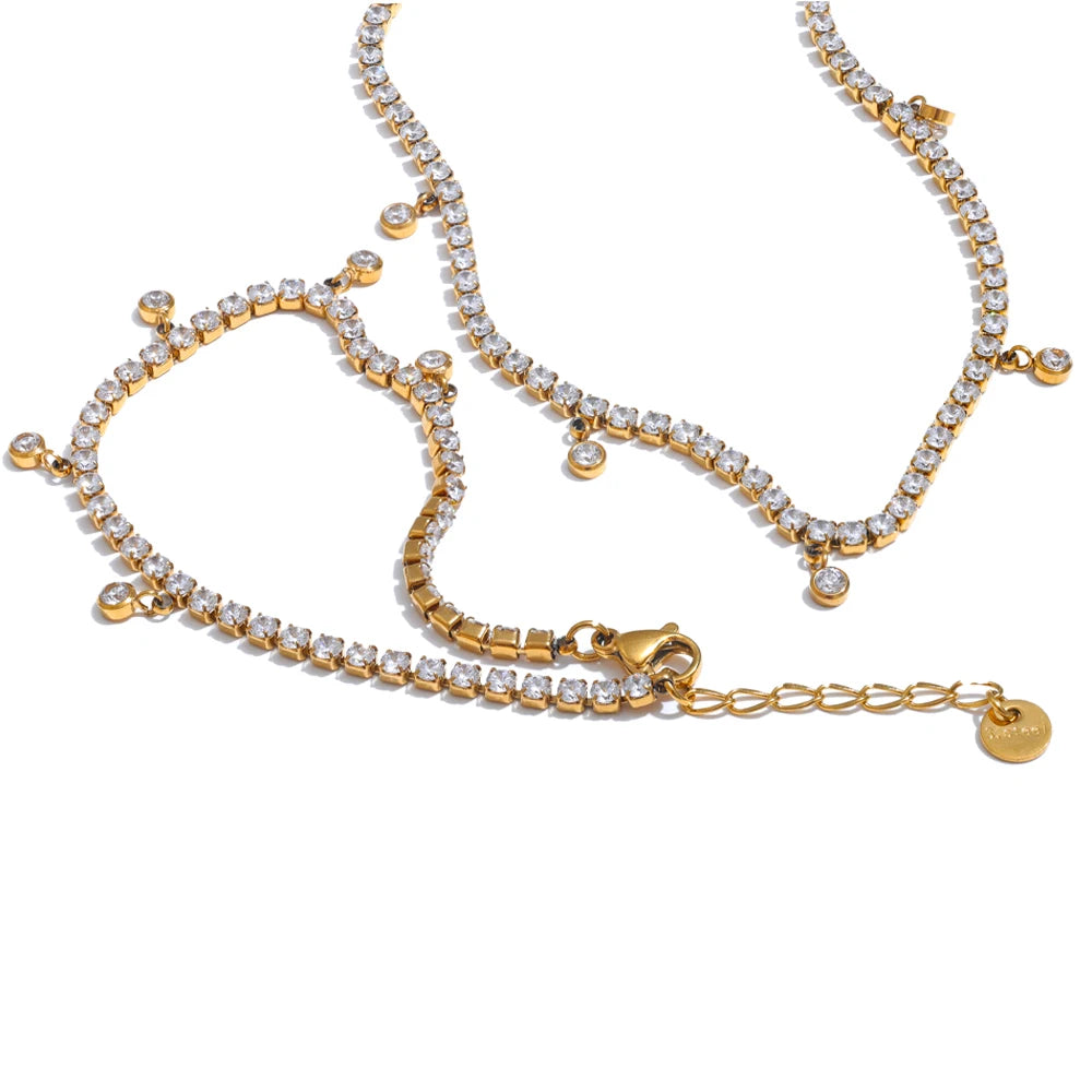 Zircon Shiny Classic Charm Set, Set - Ecru
