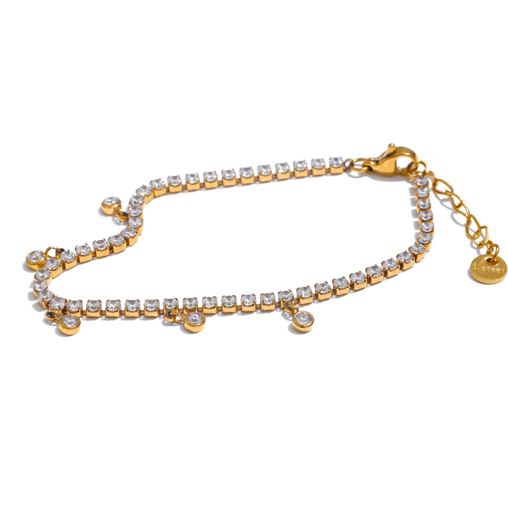 Zircon Shiny Classic Charm Set, Bracelet - Ecru