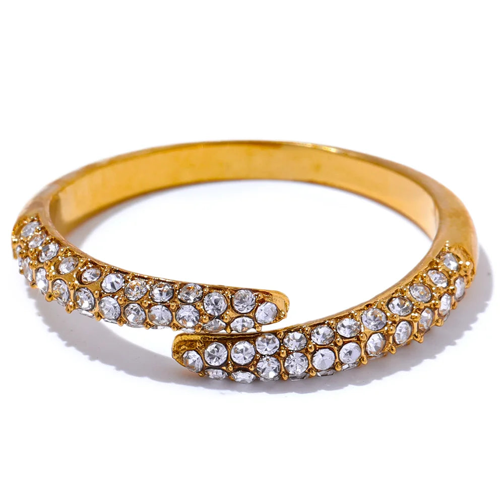 Zircon Timeless Resizable Statement Ring - Ecru