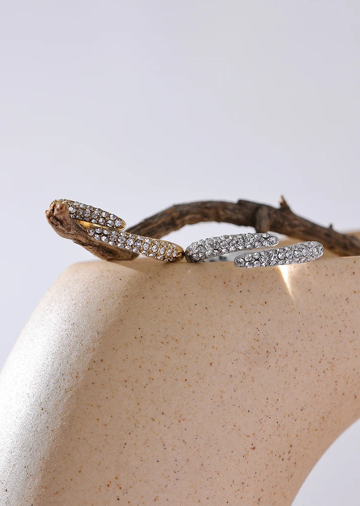 Zircon Timeless Resizable Statement Ring - Ecru