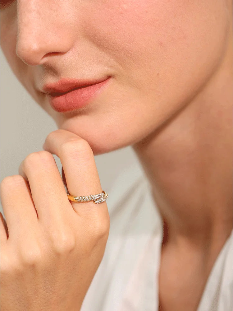 Zircon Timeless Resizable Statement Ring - Ecru