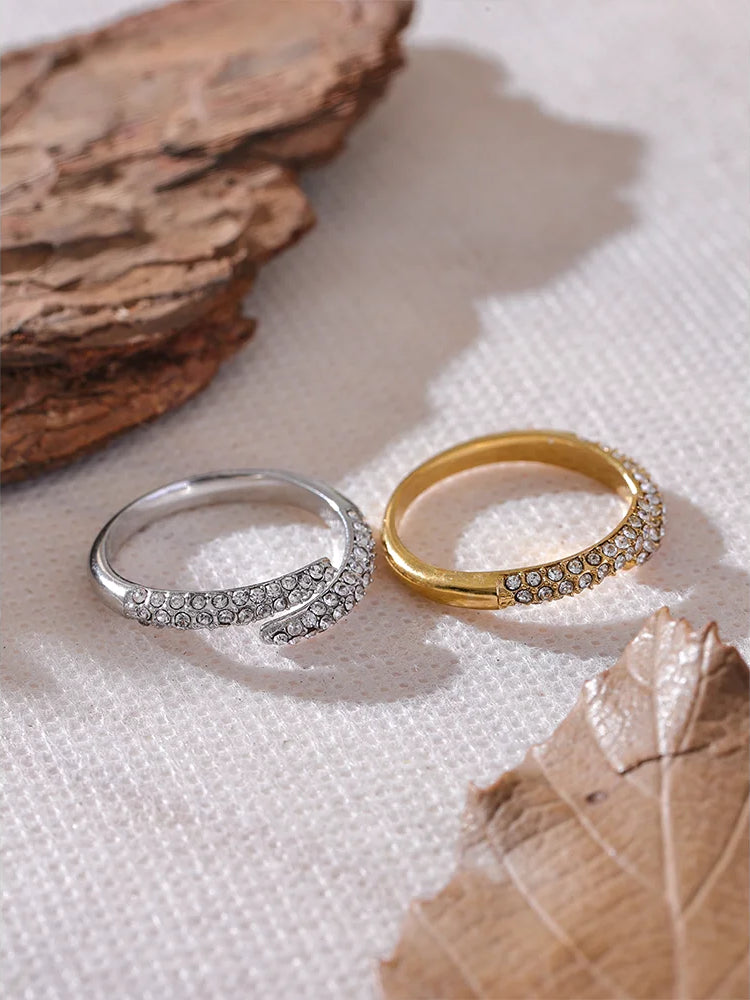 Zircon Timeless Resizable Statement Ring - Ecru