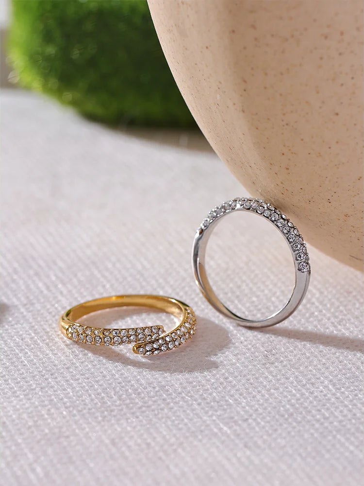 Zircon Timeless Resizable Statement Ring - Ecru