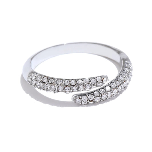 Zircon Unique Modern Statement Ring - Ecru
